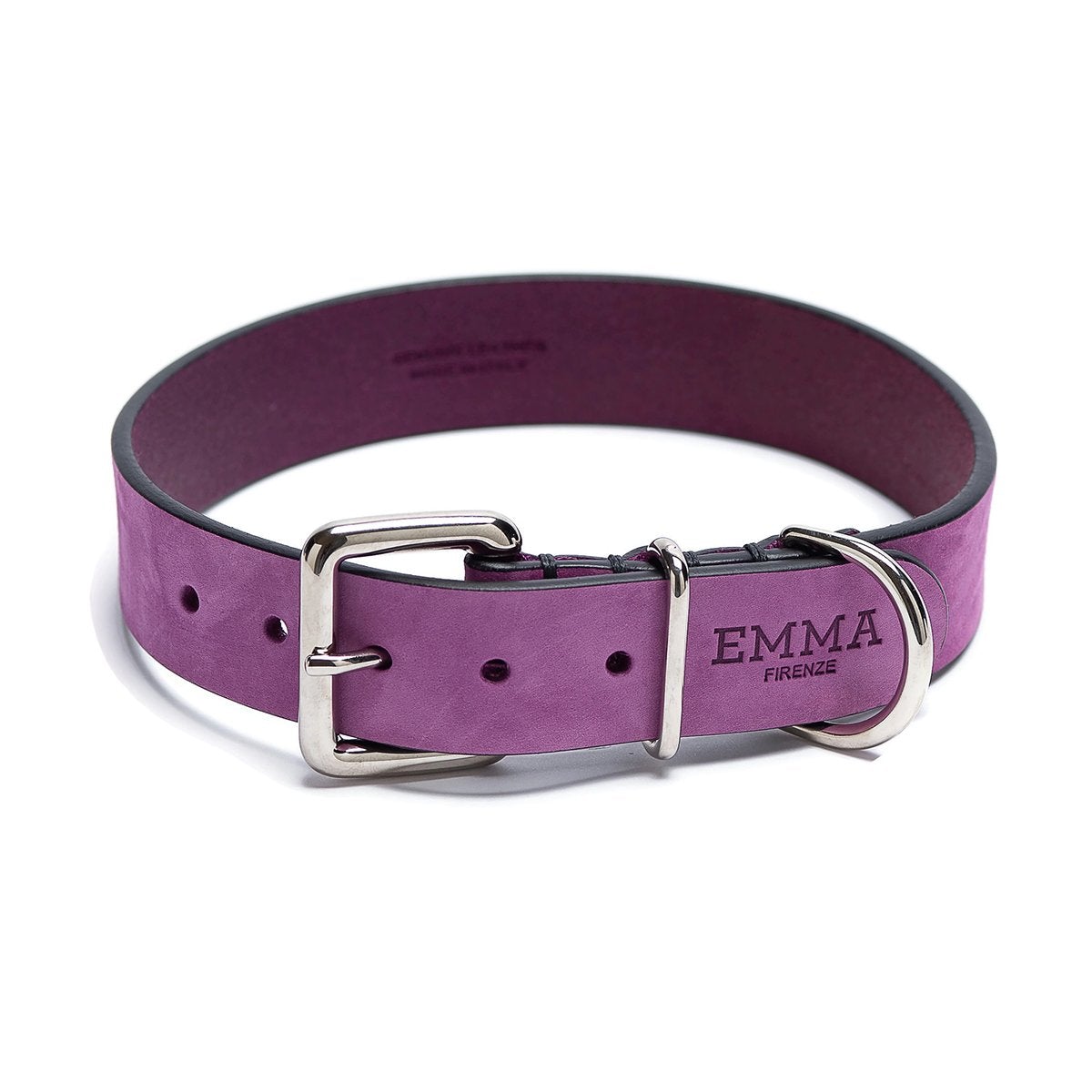 Nubuck Fuchsia Dog Collar