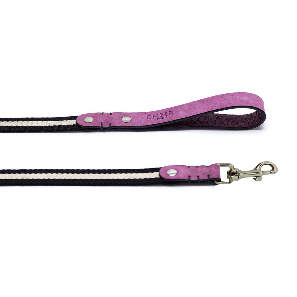 Nubuck Fuchsia Dog Leash